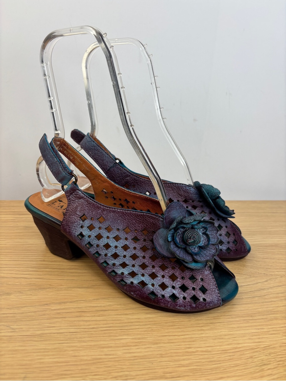 L'Artiste Spring Step Lovella Iridescent Purple Blue Slingback Sandal Woman’s 39